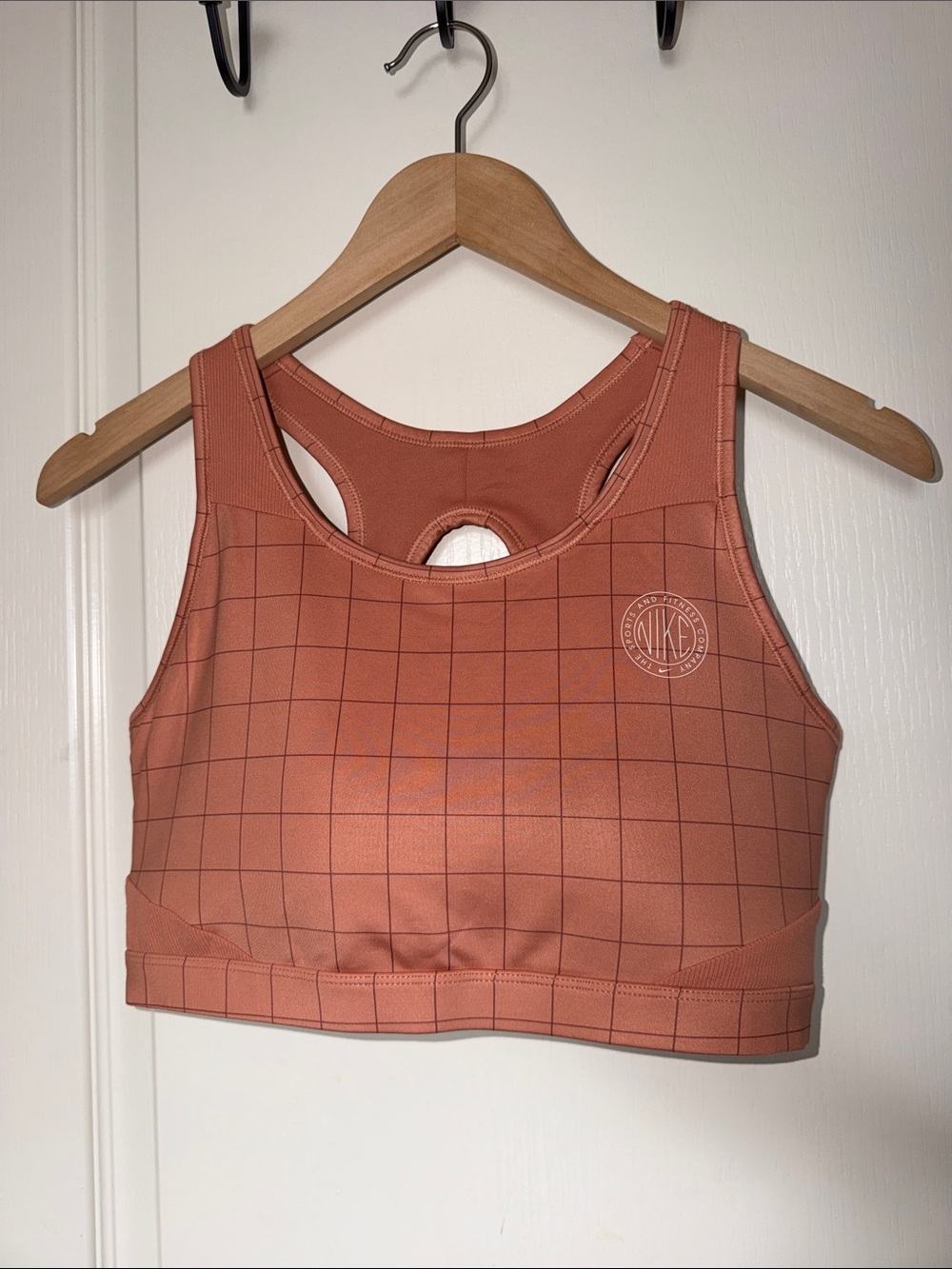 Nike Rust Grid High-Impact Racerback Sports Bra